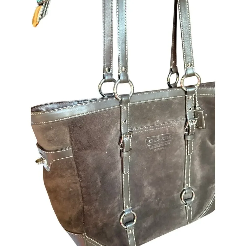 Vintage‎ Coach Brown Suede Bridle Bit Purse